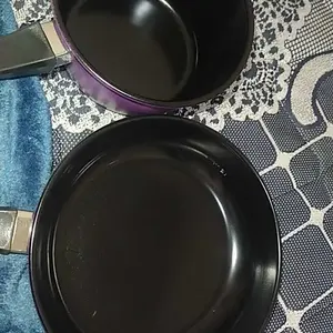 Panci Set Teflon Pastel Frypan dan Milk Pan 2 PCS Anti Lengket （Sesuai hanya untuk digunakan pada dapur elektromagnetik.）