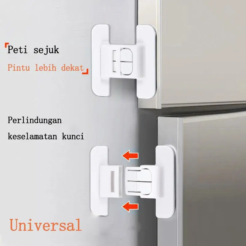 Baby Cabinet Door Child Safety Drawer Lock, No-Drill Latch for Loose Refrigerator Doors, Anti-Opening Clip