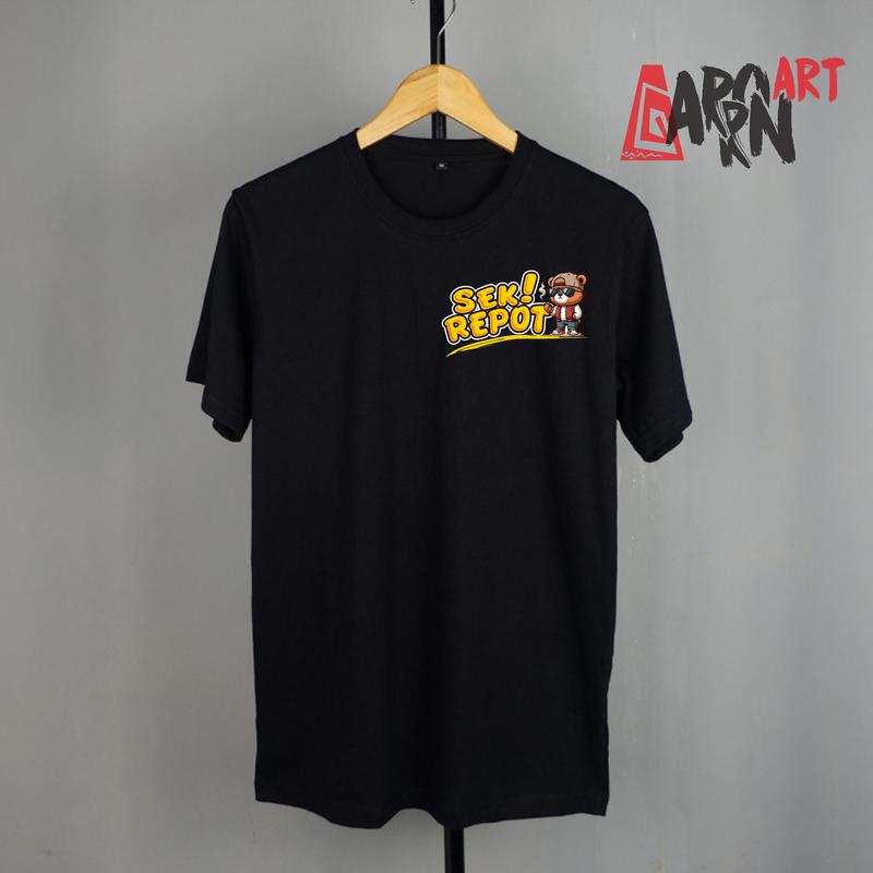 KAOS KATA - KATA  SEK REPOT TEDY BEAR BAHAN  COMBET Sablon Distro 2