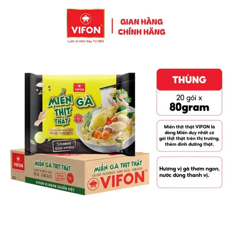 Miến Gà Thịt Thật VIFON 80g/ Gói