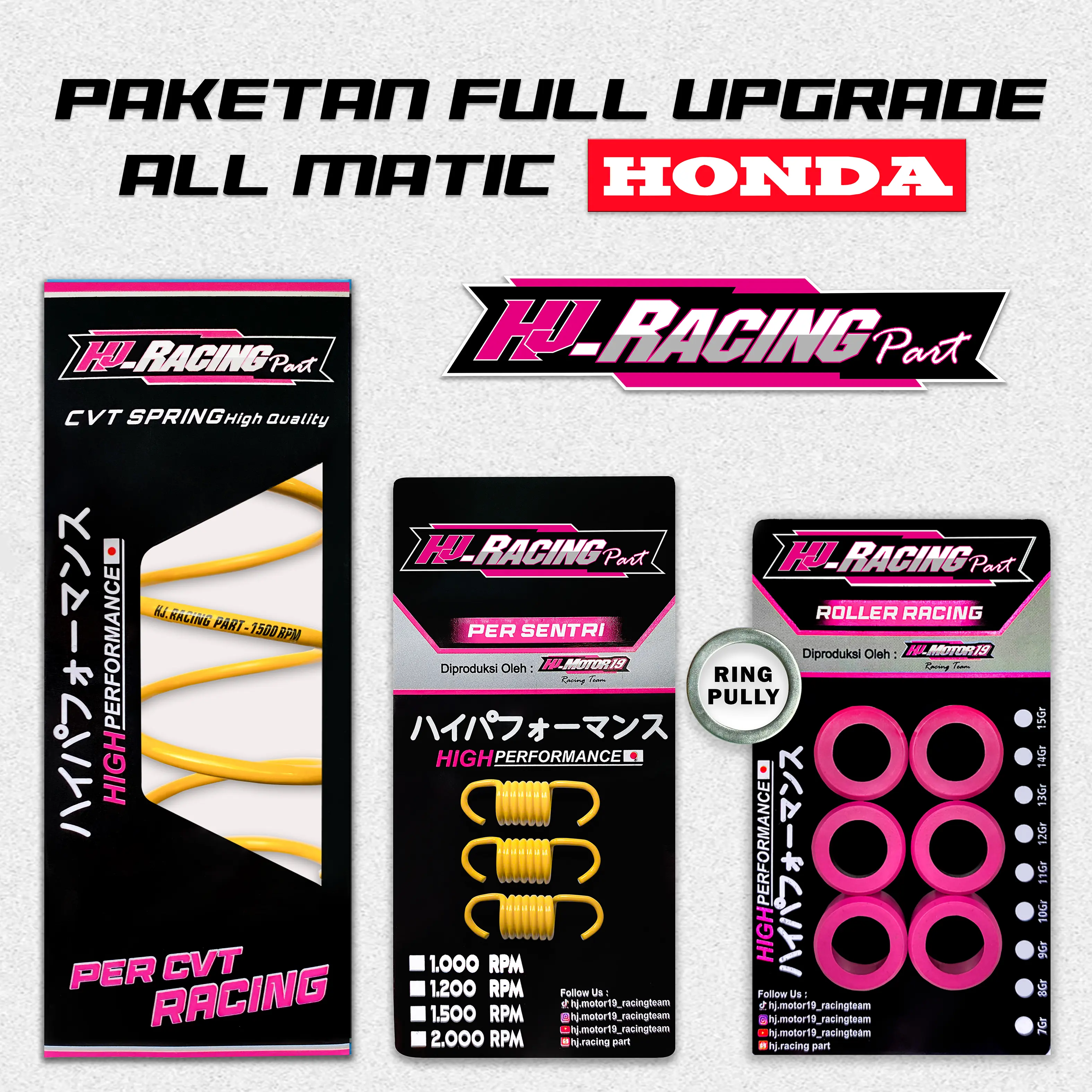 FULL UPGRADE CVT HJ.RACING PART (ALL MATIC HONDA) Motorcycle