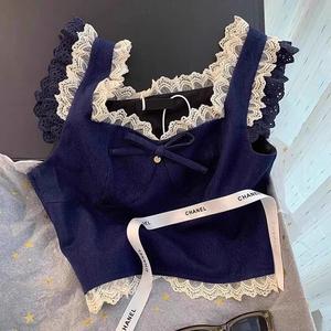 เสื้อชั้นในเย็บปะติดปะต่อกันลูกไม้ ดีไซน์ไม่ซ้ำใครและโดดเด่น สำหรับผู้หญิง เสื้อแขนกุดฤดูร้อน เทรนด์แฟชั่นสาวฮอต