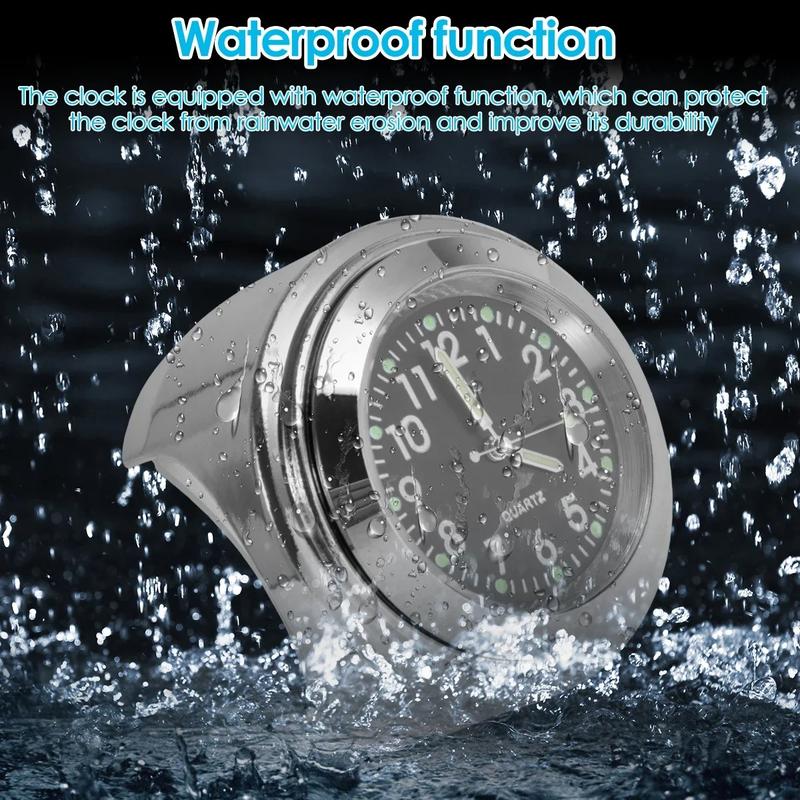 Đồng Hồ Thông Dụng Cho Tay Lái Xe Máy, 7 / 8 Inch, Không Thấm Nước, Gắn Tay Lái, Đồng Hồ Dạ Quang Ban Đêm, Phụ Kiện Cho Moto 4