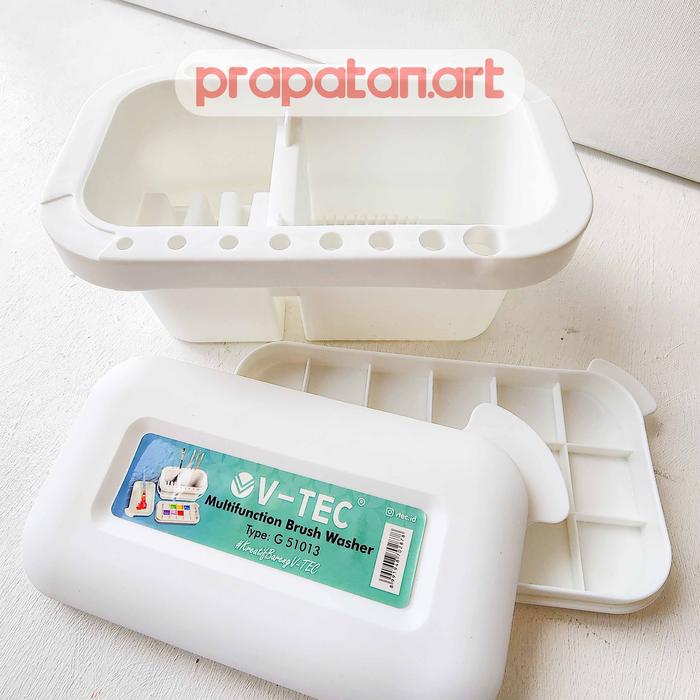 Gambar V-TEC Brush Washer G51013 | Tempat Cuci Kuas | Brush Cleaner - WHITE dari Toko Prapatan_NEW Kota Administrasi Jakarta Timur Tokopedia