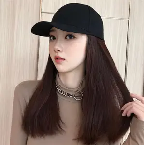 [Tiara] Topi Wig Rambut Sintesis Wanita Lurus Sedang Women's Medium Straight Hair