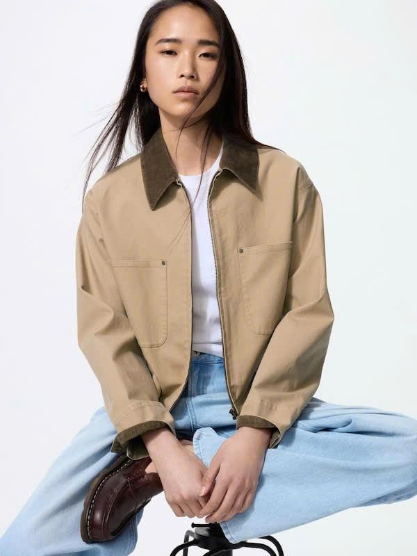 Áo kaki cổ nhung chất liệu kaki cotton U nì Japan