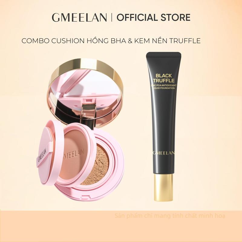  GMEELAN Combo Cushion Black Truffle BHA 2-in-1 & Kem Nền Dạng Lỏng Zinc PCA Nấm Truffle Đen 30g Che Khuyết Điểm Cao Lâu Trôi Kiềm Dầu 