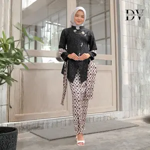 Devarina-Kebaya Janggan Modern Setelan Kebaya Wisuda Lamaran Kondangan Bridesmaind dengan Slendang Gratis Desain Elegan & Versatile