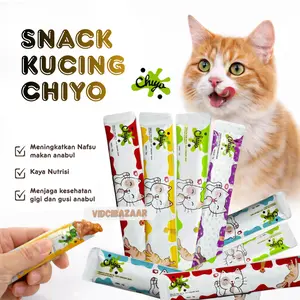 CHIYO Snack Kucing Pet Strip Snack Kucing Penggemuk/ Snack Makanan Kucing Basah/ Makanan Wet Cat Food Creamy Treats