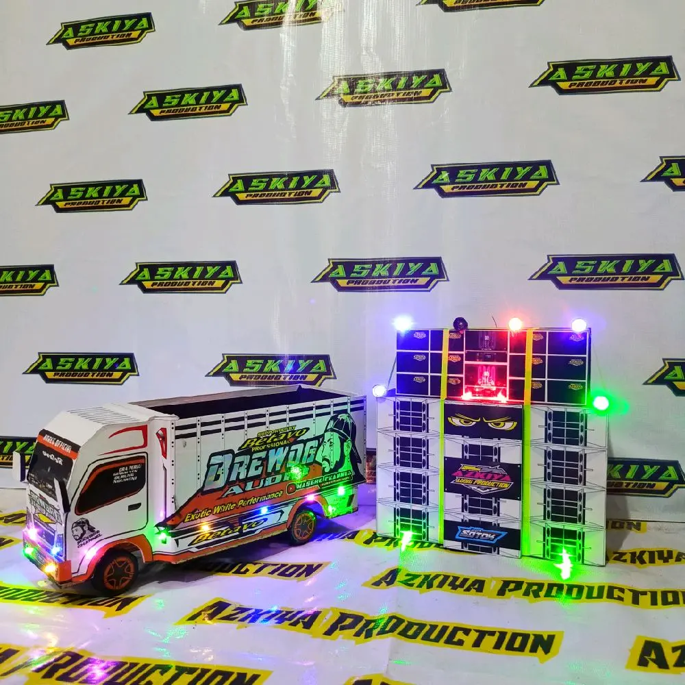 MINIATUR TRUK DAN SOUND SYSTEM BLUETOOTH FULL VARIASI BAS BLARBLAR Toy Truck miniature Led Lampu