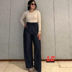 FDL - Everyday Pants Stripe Bangkok - Celana Panjang Wanita Baggy Motif Garis - Kulot Salur Jumbo