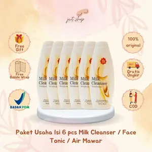 VIVA PAKET USAHA ISI 6 MILK CLEANSER FACE TONIC AIR MAWAR ALL VARIAN