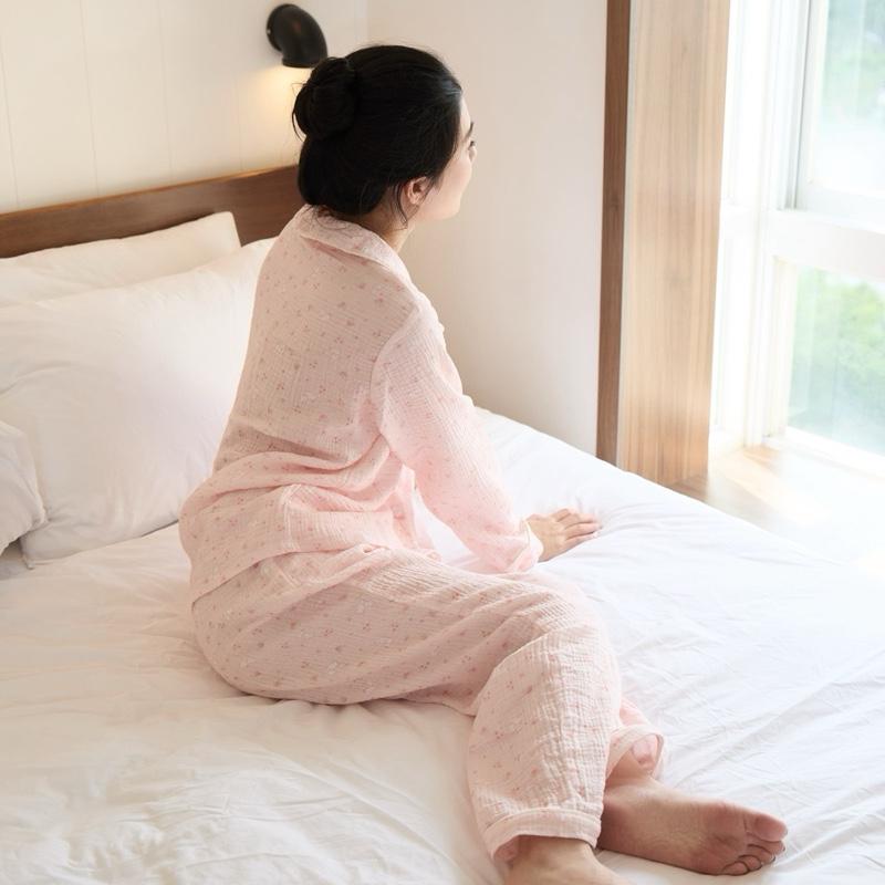 Onene.room Pijama tay dài quần dài-Set đồ ngủ pijama mặc nhà hoạ tiết vintage dễ thương