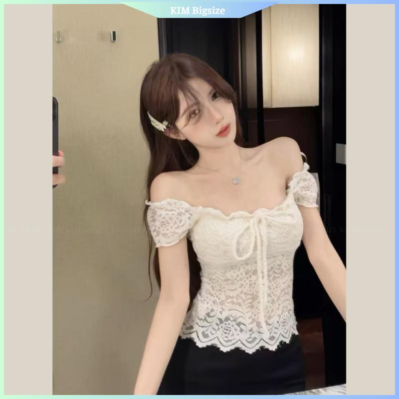 Áo kiểu nữ lưới thêu nhung KIMBIGSIZE bigsize 55-90kg - Top Voi