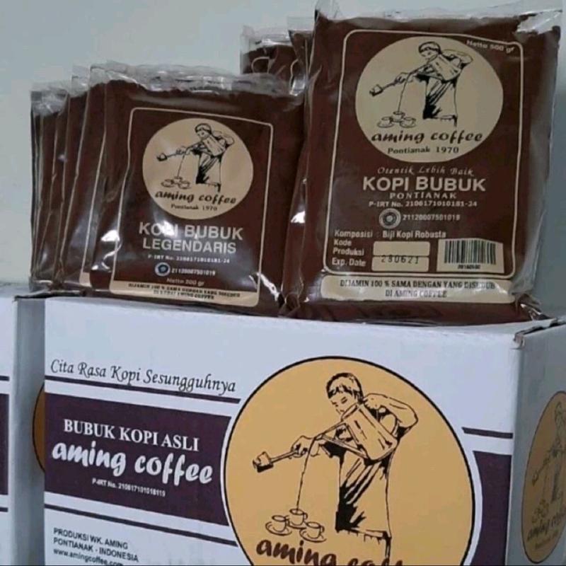kopi aming cita rasa khas pontianak kemasan 500gram Bubuk Coffee Robusta 2