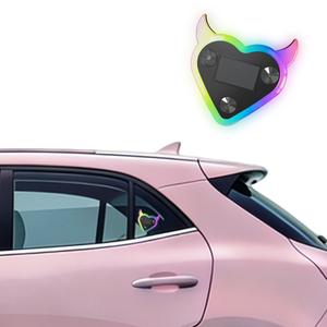 Luces LED Solares RGB para Ventanas de Coche - Luces Decorativas de Neón en Forma de Corazón Romántico con Alimentación USB para Ambiente Interior