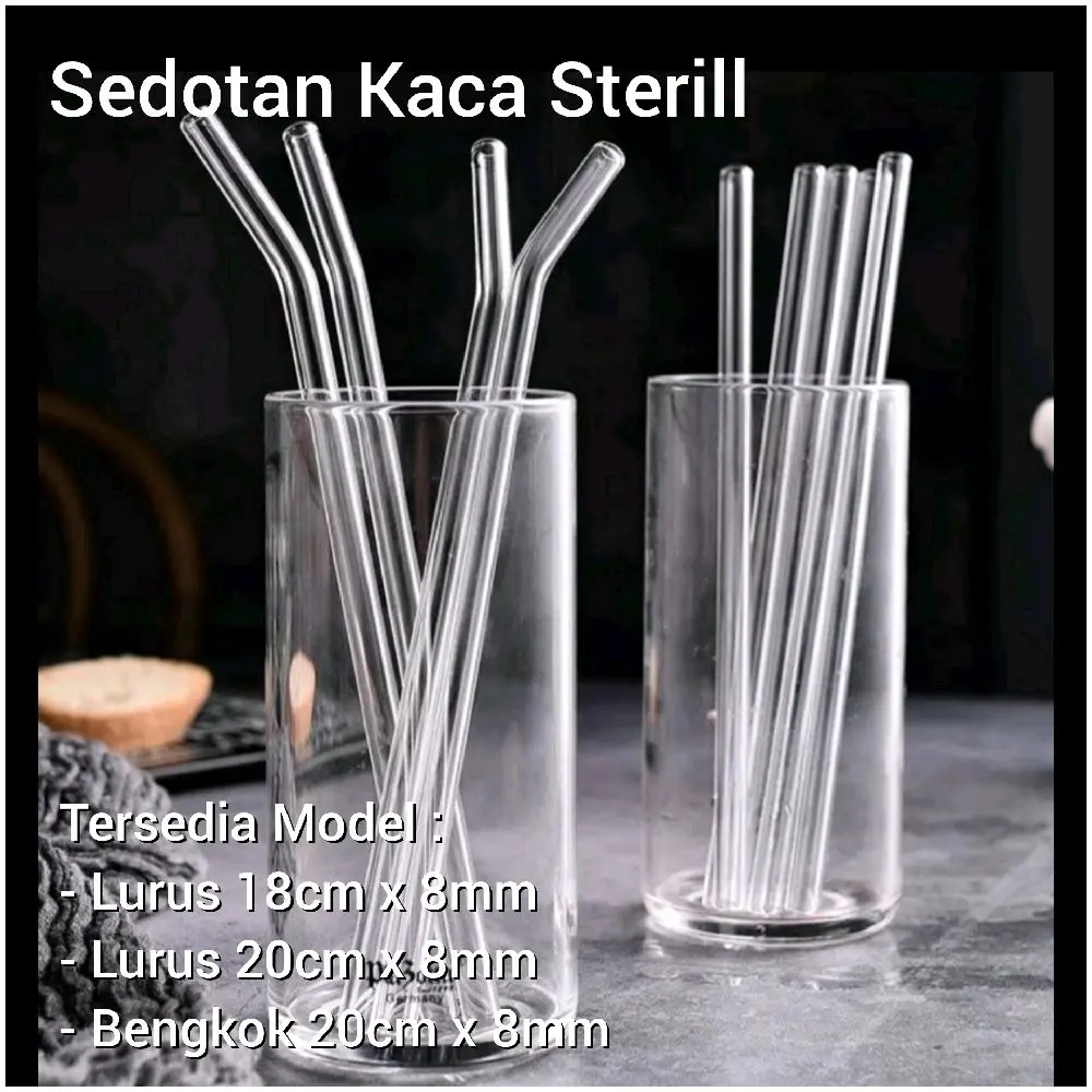 SEDOTAN KACA / PIPET KACA  / GRASS STRAW (Clear/Transparan)