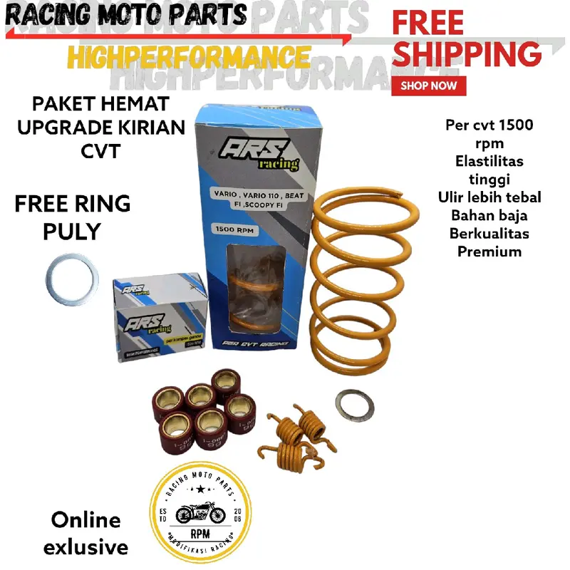 Paket Kirian CVT Vario - Vario cbs 110 - Vario techno Paket Per cvt Racing 1500 Rpm Upgrade Cvt Vario Per ganda Per Sintri Roller Racing Dan Ring Pully kualitas Bagus Mesin Motor Motorcycle 1