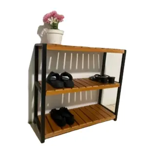 Rak Sepatu Multifungsi Portable Kayu Mahoni Berkualitas Tinggi - Penyimpanan Estetik Furniture