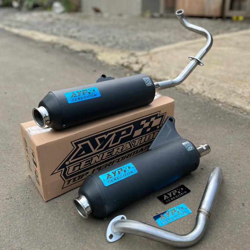 Knalpot AYP GENERATION Moncong ke kenochi  inlet 28-32 out 50 pnp all metik vario,aerox,pcx,beat,dll bebas request saringan Motor 2