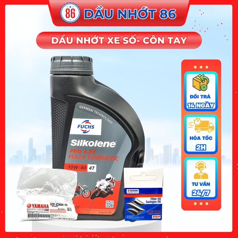 Fuchs Silkolene Pro XP 10w40 nhớt tổng hợp siêu cao cấp cho xe số côn tay moto - Sản xuất tại Anh