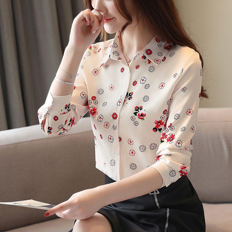 Áo Cánh Voan Hoa Cho Nữ, Áo Sơ Mi Thiết Kế Độc Đáo Mới, Dài Tay, Mỏng, Thời Trang, Phong Cách Phương Tây, Mùa Xuân / Mùa Hè 2