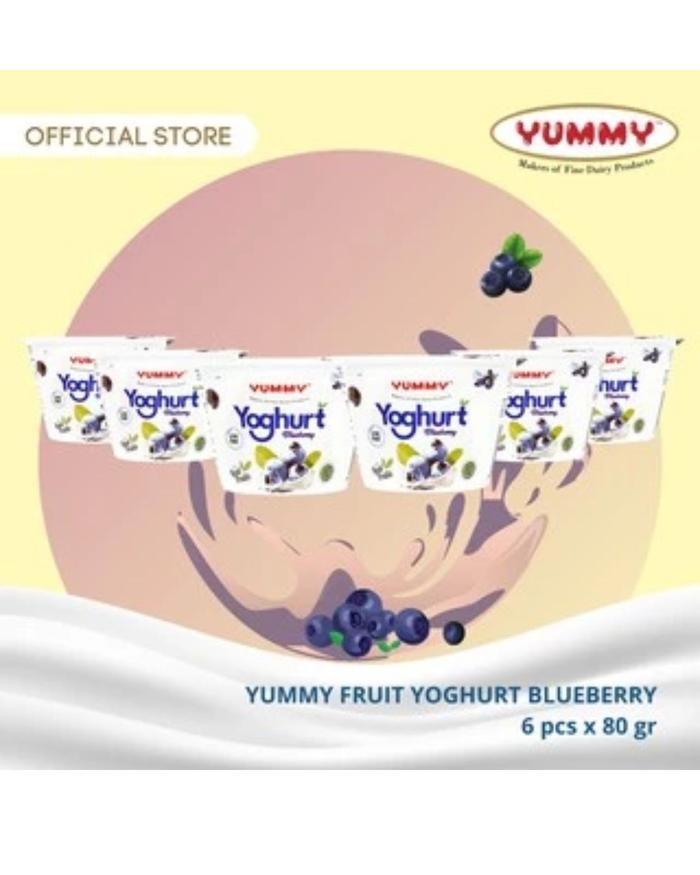 Gambar Yummy Fruit Yoghurt Blueberry 6 x 100gr dari YUMMY Dairy Kota Administrasi Jakarta Timur Tokopedia