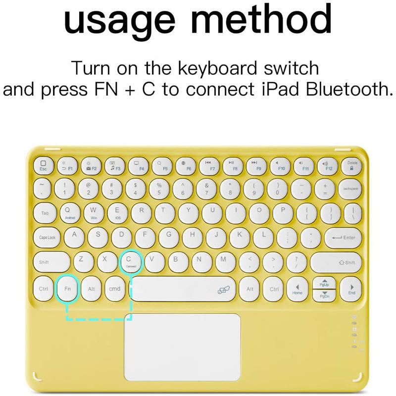 Product Introduction of Touch pad Keyboard Case For Samsung Galaxy Tab S9 S9+ S9 FE S9 FE+ Wireless Bluetooth Touchpad Keyboard Mouse Cover Casing Built-in rechargeable battery 8