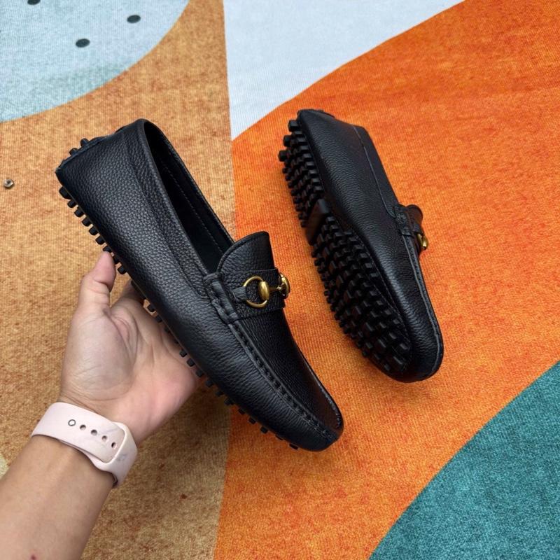 Giầy da nam GC175 đế âm Mũi tròn  GiàY Shoes Đế Bằng da bò nguyên tấm đế âm 1cm sang trọng Loaàer da bò thật giầy lười nam giầy mocca Loafer đi làm đi chơi dễ phối đồ 