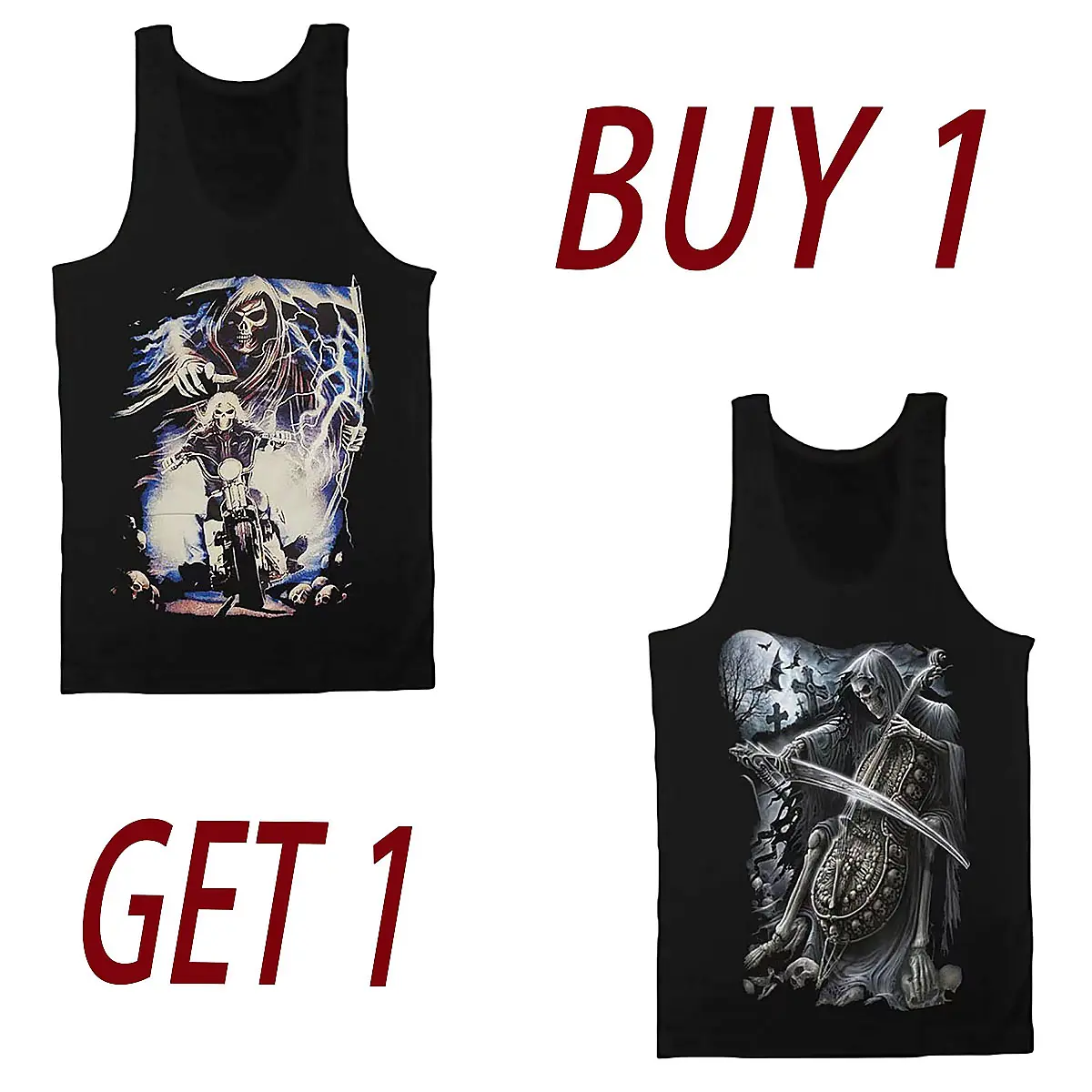 Graphic Pattern Printed Men'S Tank Tops BUY 1 GET 1 (1PC-2PCS) High-quality Fashion Trendy Clothes Retro Design Summer Muscle Tee Unisex Women'S Basic Sando Sport Outdoor Activewear Round Neck Cool Plain Oversized Shirt Fit Tops Couple