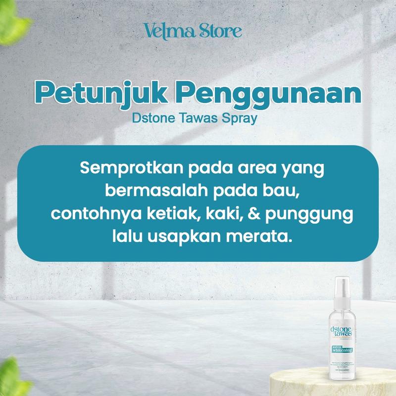 Dstone Deodorant Tawas Extra Whitening 60ml isi 3pcs Anti Ketiak Hitam, Pencerah Ketiak, atasi Bau Tubuh dan Memutihkan non Roll Organic 24 Months anti bakteri 4