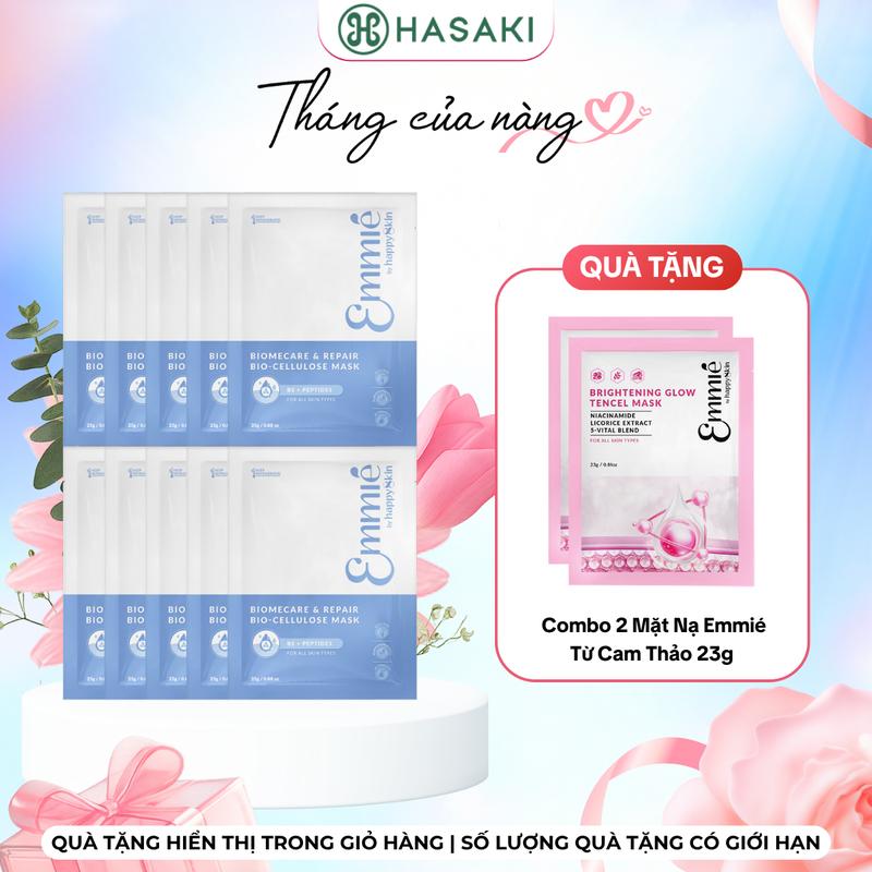 [MUA 1 TẶNG 1] Combo 10 Mặt Nạ Sinh Học Emmié Phục Hồi, Dịu Da 25g | HASAKI BEAUTY