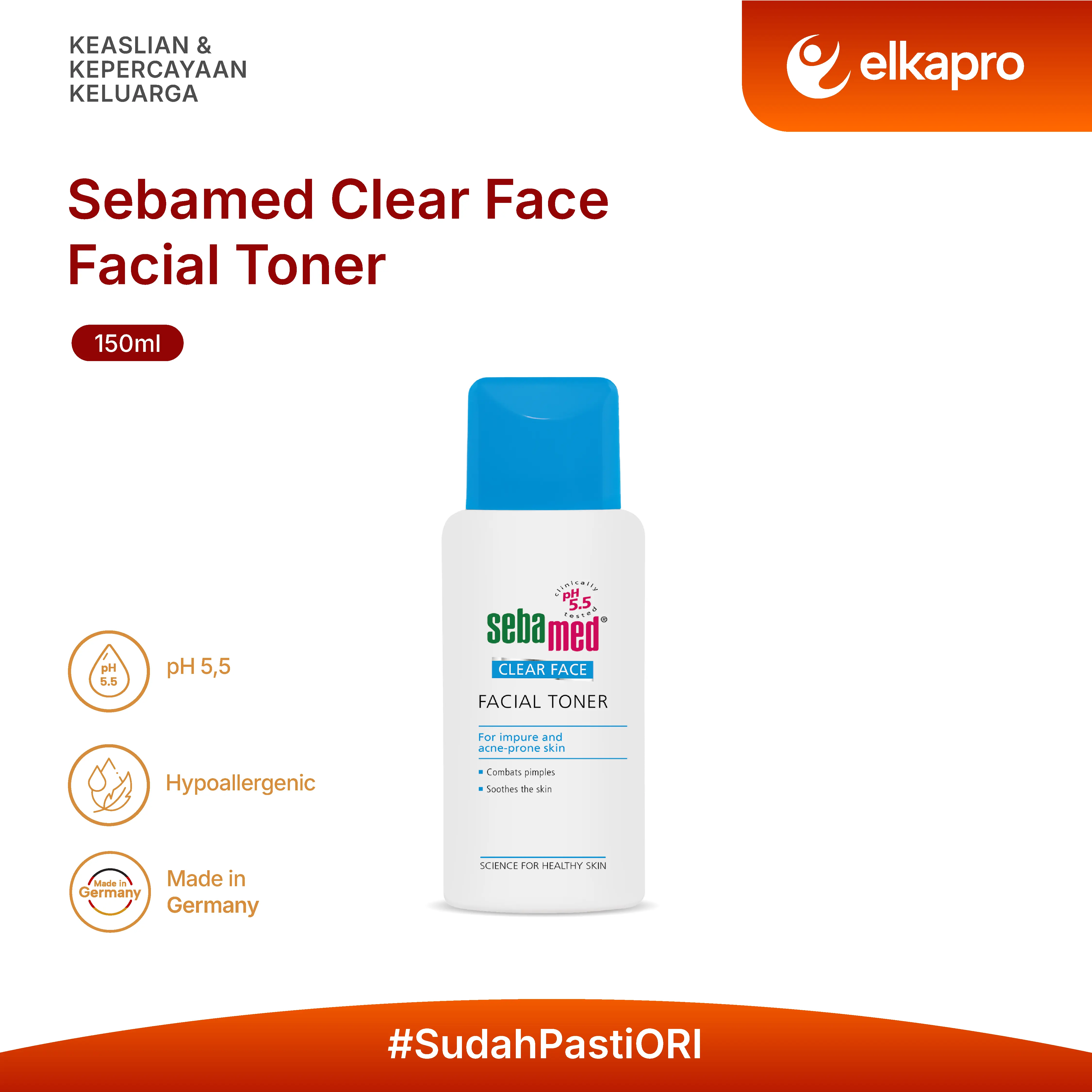 Sebamed Clear Face Facial Toner - Pembersih Toner untuk Kulit Berminyak dan Jerawat