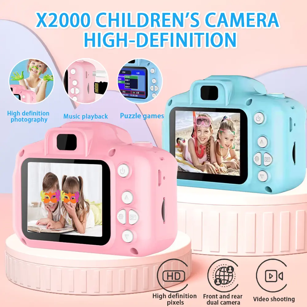 Kamera Digital Anak Kids Mini Digital Camera 12MP HD Camera Photography Video Camera MINI Education Toys 1080P Camera Biru Layar Hadiah Liburan Pesta Halloween Permainan Pesta Hadiah Pacar Christmas Gifts