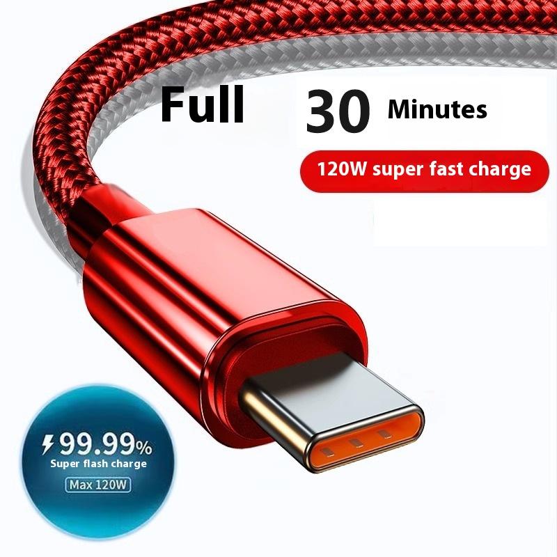 120w Cáp sạc USB-C tốc độ cao với thiết kế bện để sạc nhanh