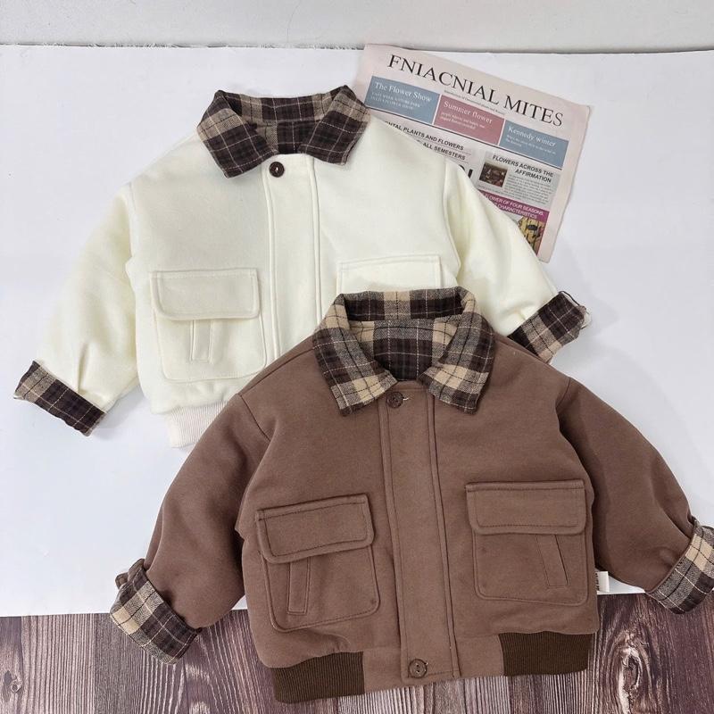 [BeHan] Áo khoác nỉ 2 da trần bông dày dặn ấm cho bé 8-21kg - A25B160