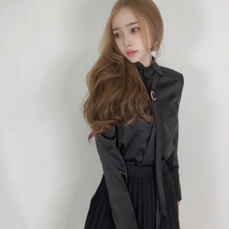 Áo Sơ Mi Lụa Dáng Xuông Kèm Khăn Cổ PL_STUDIO-SM11 1