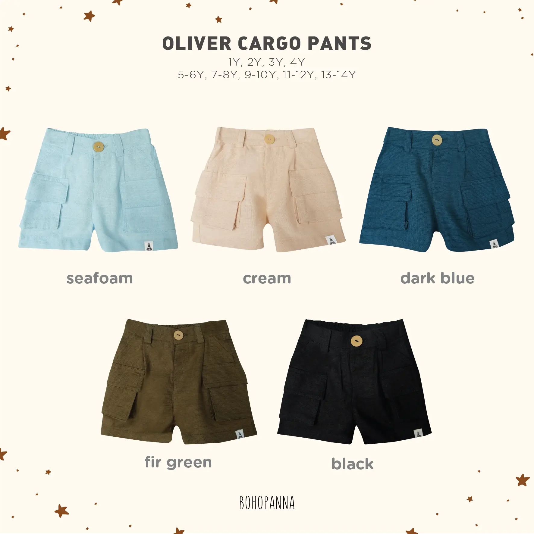 BOHOPANNA - OLIVER CARGO PANTS FREE Baby Care Kit - Celana Anak Laki-Laki