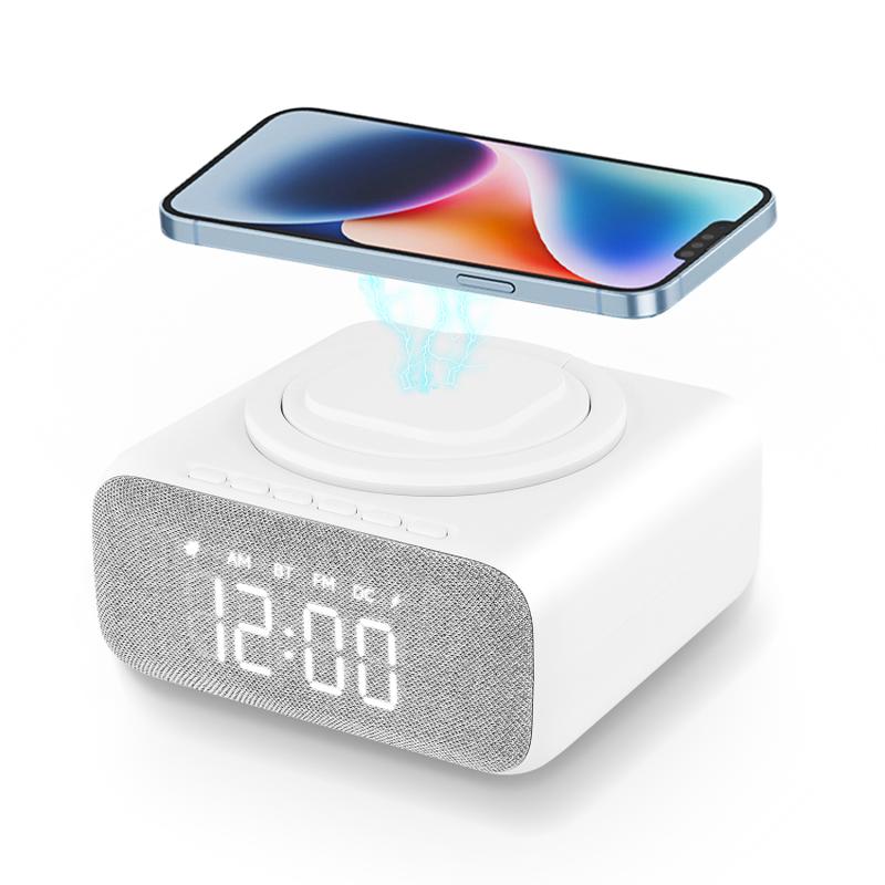 Product Introduction of Smart Alarm Clock Snooze Function Charging Station Radio Alarm Clock ， Alarm Clock Bluetooth Speaker Mains Operated Digital Alarm Clock without Ticking 23