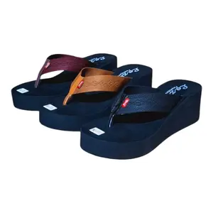 LOZTA Sandal Tinggi Wanita Wedges 7cm Slip On Jepit Karet Empuk Rajut Series Nyaman Tahan Air Ukuran 36-41