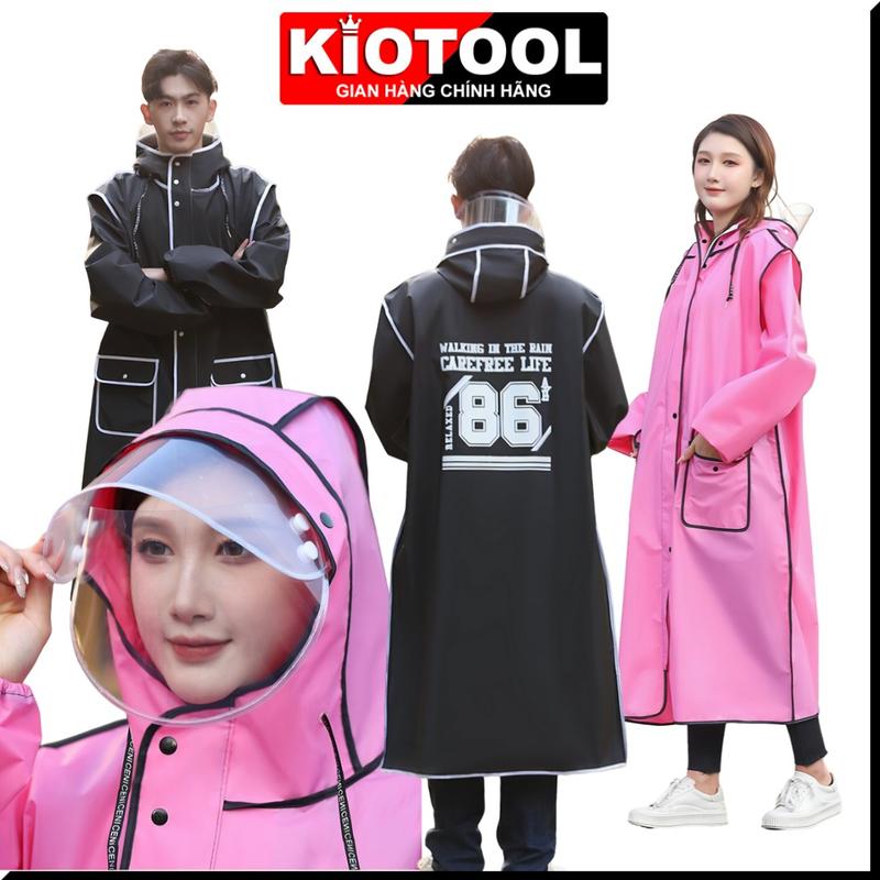 Áo mưa bộ người lớn kiotool trùm toàn thân thời trang người lớn gấp gọn nam măng tô nữ eva khoá kéo