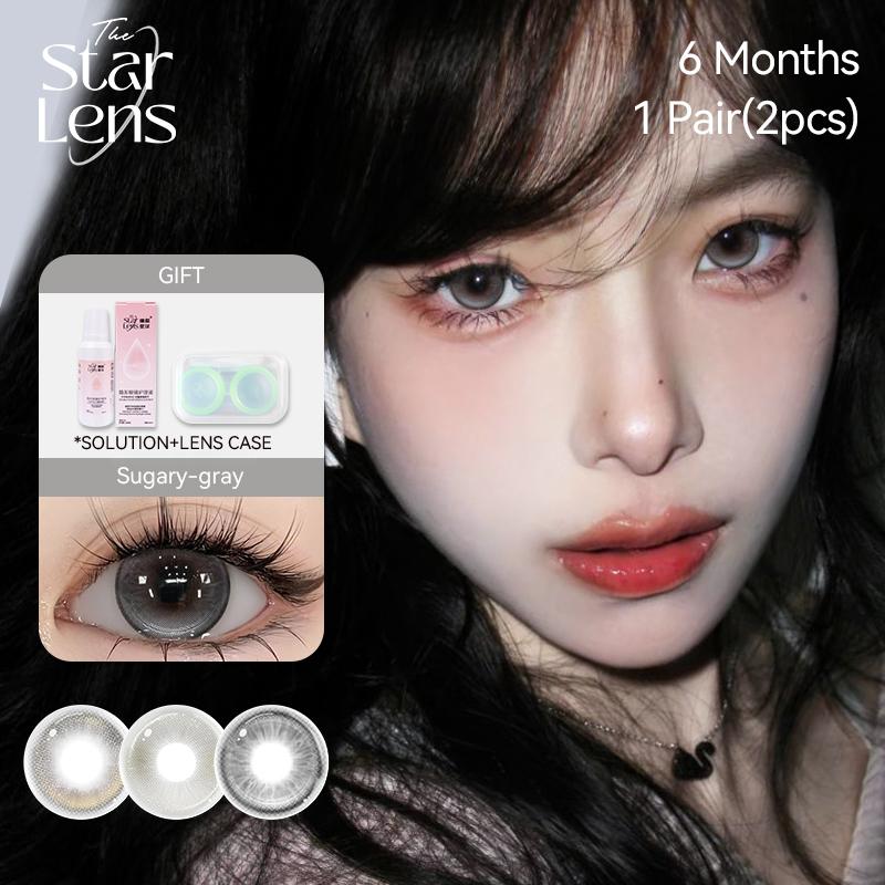 Starlesn lens Kính áp tròng màu xanh lá cây cỏ 2 chiếc Mềm mại và 14,5mm Mỹ phẩm cho mắt