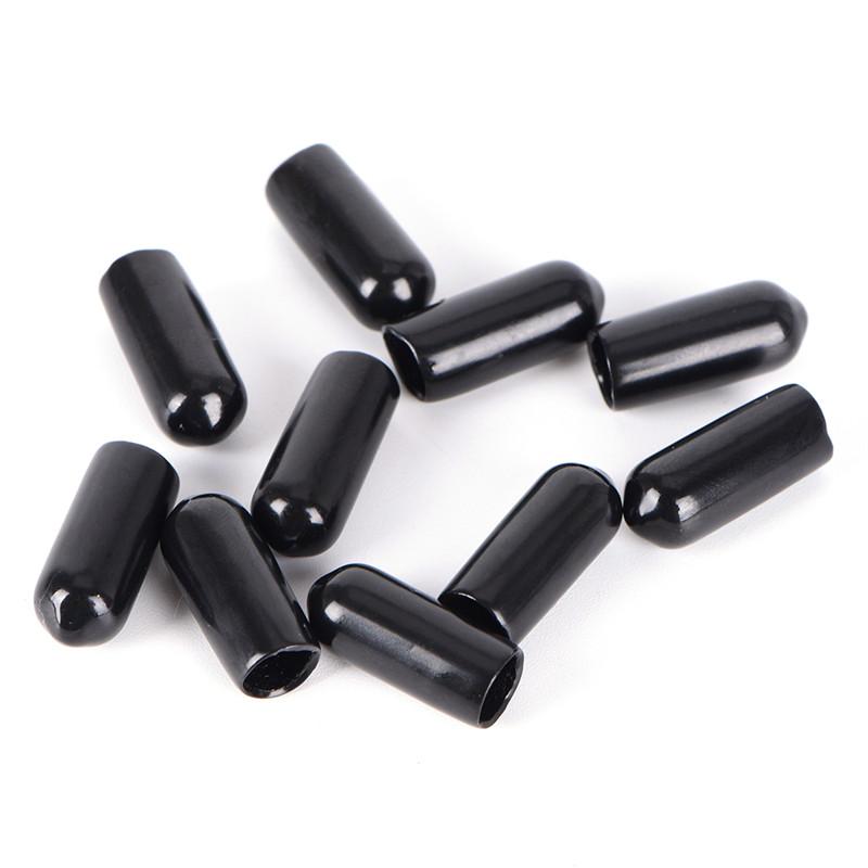 10PCS Black Rubber End Caps For 4 Lines Quad Stunt Kite Fixed Parts 3/4/5/6/7/8MM 4