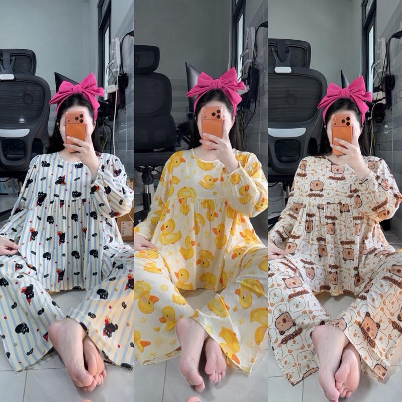 Đồ bộ tole nữ from dáng babydoll mặc nhà quần dài tay dài Shop Nghi 85