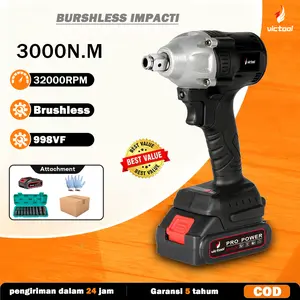 Victool Impact Wrench 21V Baterai Semua motor tembaga Cordless Kunci Impact 3000N/M Impak Buka Motor Mesin Bor Untuk Baut Mobil