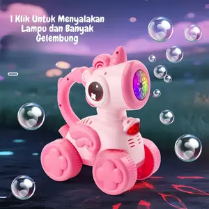 Mainan Bubble GelembungOtomatis Anak Giraffe Bubble Stroller MusikLampu Didorong SNI