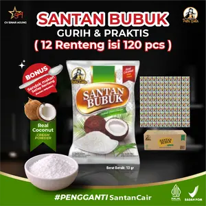 [SANTAN BUBUK 1 KARTON] Hadiah Sendok Makan Santan Bubuk Putri Cinta Halal BPOM Kemasan 13 Gram ISI 120 PCS (12 RENTENG)