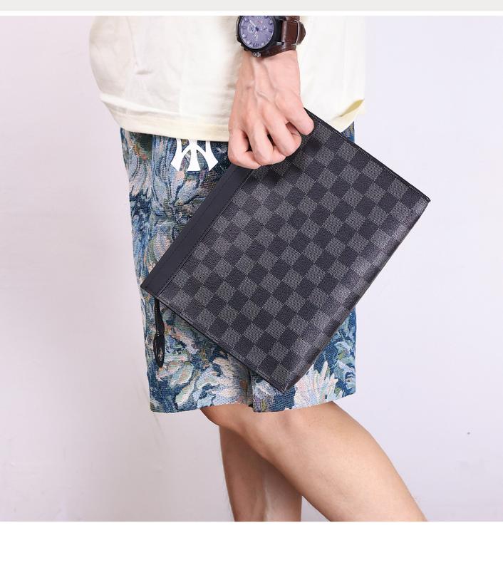 Product Introduction of Handbag Handbag 2023 new fashion men&#039;s bag plaid leisure business briefcase file bag envelope bag 2