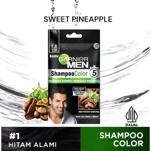 Garnier Men Shampoo Color - Shampoo Pewarna Rambut Sachet Pria