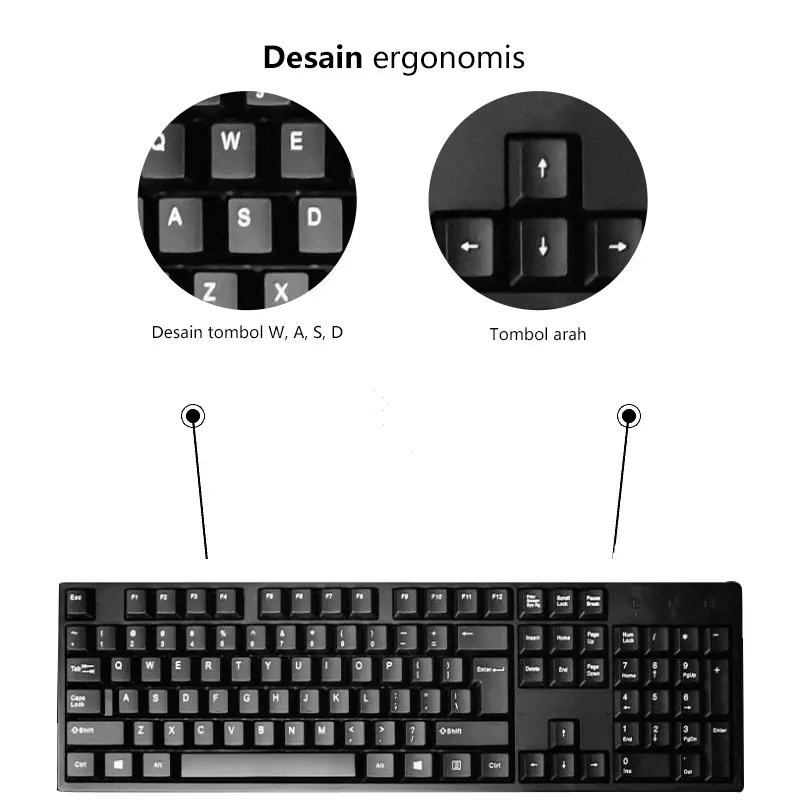 【COD】NETPACLIFE K12 Keyboard Gaming Mekanis Mouse Nirkabel USB Keyboard Mekanis + Set Mouse Kombinasi Asli 5
